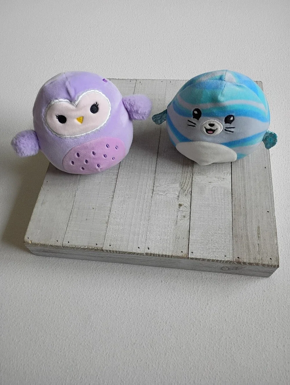 Squishmallows Scarlito Purple Owl & Noah Blue Seal 5